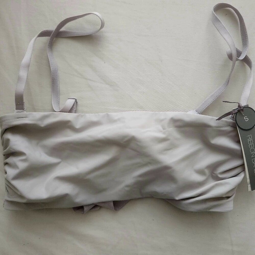 Gap Body Ribbon Bandeau unpadded bra Sz Small - light lilac - NWT